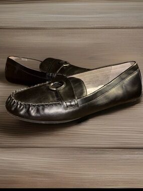 Aerosoles Dani Driving Style Black Leather Moccasin Loafers, Women’s Size 9.5W